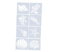 TOYANDONA Set Stencil per Disegno Animali Marini 8 Pezzi in Pet Bianco, Facile da Usare e Portatile, per Progetti Scolastici e Migliorare L'immaginazione