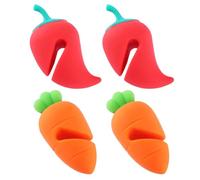 TOYANDONA Sollevatori per Coperchi Pentole in Silicone a Forma di Carota e Peperoncino, Set 4 Pezzi Anti-sversamento Resistenti al Calore, Dispositivo di Sollevamento per Cucina Domestica