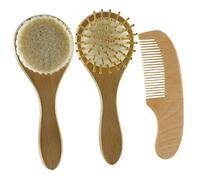 TOYANDONA Spazzola e Pettine Per Ragazza Spazzola Di Fibra Naturale e Pettine Di Legno Per Capelli Della Ragazza Accessorio Per Cura Del Cuoio Capelluto