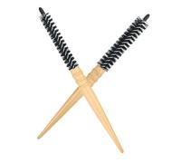 TOYANDONA Spazzola per Chioma Rotonda in Legno 2 Pezzi Spazzola Antistatica Denti Arrotondati in Nylon Pettine a Rullo per lo Styling e Massaggio del Cuoio Capelluto Leggera e Portatile