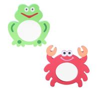 Toyandona - Specchio da bagno a forma di rana e granchio, 2 pezzi