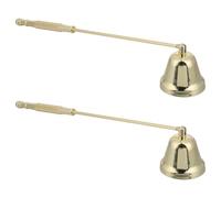 TOYANDONA Spegnicandele a Campana da 2 Pezzi: Strumento Antico per spegnere Lo stoppino - Accessori per Candele a Campana Dorata - Natalizio per Decorazioni Vintage in Stile Fattoria