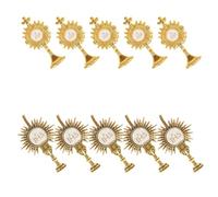 TOYANDONA Spilla a Forma di Croce Fissaggio Sicuro in Lega di Zinco 10 Pezzi Design Religioso Classico per Ragazze e Ragazzi, per Comunione e Battesimo
