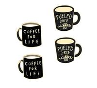 TOYANDONA Spilla Creativa in Lega a Forma di Tazza di Caffè, Distintivo da Bavero Unisex, Accessori per Abbigliamento e Decorazione Borse, Set da 4 Pezzi per Abiti, Zaini e Stile Casuale