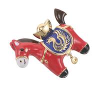 TOYANDONA Spilla da Bavero a Forma di Cavallo Cinese Smaltata Rossa 2026, Spilla da Matrimonio da Sciarpa, Gioiello Feng Shui Portafortuna per Capodanno e Abbigliamento Festivo