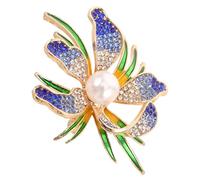 TOYANDONA Spilla Fiore elegante con Perle e Cristalli Spilla da Donna in Lega di Zinco Accessorio Raffinato per Abiti e Giacche Design Femminile e Delicato