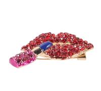 TOYANDONA Spilla Forma Di Rossetto Per Donna Strass Accessorio Elegante Per Abiti Sciarpe Tailleur e Gonne Come Regalo Per Compleanno o Anniversario