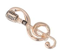 TOYANDONA Spilla Microfono Musicale e Nota Musicale in Lega Oro, per Donne a Feste Serali e Occasioni Speciali, Dimensione 4x1.5cm, Regolabile e Confortevole