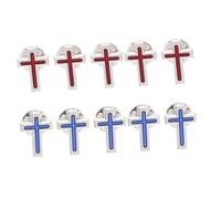 TOYANDONA Spille da Bavero a Forma di Croce 10 Pezzi, Distintivi Cristiani in Metallo Resistenti, Accessori per Abiti da Comunione e Battesimo, Simboli di Fede per Uomo e Donna, Eleganti