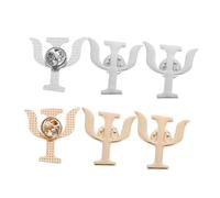 TOYANDONA Spille Psicologia 6 Pezzi Simbolo Psi, Accessori Vintage in Lega per Psicologi e Infermieri, Spille da Bavero Facili da Attaccare per Abiti, Maglioni e Zaini