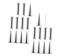 TOYANDONA Stampi Coni Croissant in Acciaio Resistente Tubi Conici e Cilindrici per Dolci e Antipasti Accessori per Forno con Spazzola Pulizia per Pasticceria e Cucina