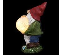 TOYANDONA Statua da Giardino Luce Brillante Gnomo con Luce Solare in Resina Resistente e Design Elegante Decorazione da Esterno per Prato e Giardino