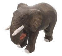TOYANDONA Statua Elefante in Legno Naturale Decorativa Scultura Fatta a Mano Resistente e Stabile Figura Animale Elegante per Arredamento Casa e Ufficio