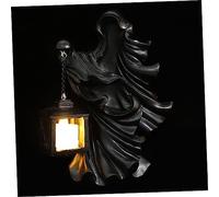 TOYANDONA Statua Messaggero con Lanterna Resina per Esterni Decorazione Halloween per Giardino e Cortile Scena Spaventosa per Festa Tema Leggera e Resistente