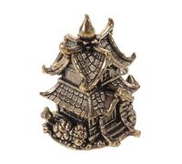 TOYANDONA Statuetta in Ottone Stile Asiatico Vintage, Decorazione Zen Compatta per Giardino e Scaffali da Studio, Atmosfera Serena e Raffinata
