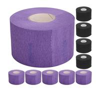TOYANDONA Strisce di Carta Monouso per Collo da Parrucchiere Fascia Protettiva Elastica per Salone 10 Pezzi 5 Viola 5 Nere Resistente alla Tintura per Taglio Chioma e Trattamenti Spa