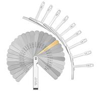 TOYANDONA Strumenti per Liutaio Chitarra 2 Pezzi Set Righello in Acciaio Inox Calibro Raggio Corde Sotto Chitarra Spessimetro Professionale Portatile per Manutenzione e Regolazione