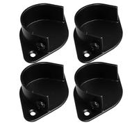 TOYANDONA Supporti per Asta Armadio in Acciaio Inox 32mm Flangia a U Nera, Set 4 Pezzi, Staffe di Montaggio Resistenti per Guardaroba, Adatti per Bagno, Lavanderia e Cucina