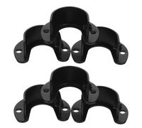 TOYANDONA Supporto a Flangia a U in Acciaio Inossidabile Nero, Staffe Terminali per Aste Guardaroba 32 Mm, Confezione da 6 Pezzi, Montaggio Rapido e Stabile per Organizzazione