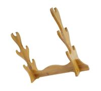 TOYANDONA Supporto Da Tavolo in Bambù Naturale Per Spade e Flauti, Espositore a 5 Livelli Per Collezioni, Organizer Compatto Per Arredamenti Moderni e Conservazione Strumenti