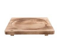 TOYANDONA Supporto in Legno Resistente al Calore per Cucina e Esterno, Base Stabile e Decorativa per Stufa a Legna e Barbecue, Tappetino Protettivo Elegante e Naturale