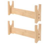TOYANDONA Supporto per Mattarello in Legno 2 Pezzi, Porta Rotolo per Impasto Pizza e Utensili da Cucina, Base Stabile per Organizzazione e Conservazione in Area Forno