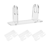 TOYANDONA Supporto per Ventaglio Cinese Trasparente in Acrilico, Set da 4 Pezzi con Base Pieghevole e Scanalatura, Espositore Decorativo per Ventagli Giapponesi e Cinesi per