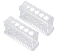 TOYANDONA Supporto Trasparente Provette Laboratorio da 2 per Plastica in Pezzi Lavabile Riutilizzabile Porta Provette per Chimica Scientifica