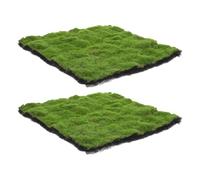 TOYANDONA Tappetini in Muschio Artificiale 30x30 Cm 2 Pezzi, Prato Verde Finto per Decorazioni Interni ed Esterni, Prato Sintetico Resistente senza Manutenzione per Giardino e