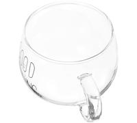 TOYANDONA Tazza in Vetro Resistente al Calore con Manico Mug Latte Trasparente per Colazione e Dessert Bicchiere Versatile per Yogurt Frutta e Bevande Calde Design Semplice per Uso