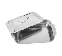 TOYANDONA Teglia per Arrosti Rettangolare in Acciaio Inossidabile con Coperchio Teglia Profonda per Cottura di Pesce e Carne Vassoio Versatile per Grigliate e Pasti in Famiglia 41X22X75