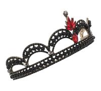 TOYANDONA Tiara da Sposa Barocca Vintage Corona Nera e Strass Copricapo da Principessa Elegante per Cerimonie e Feste Fascia per Chioma da Donna Comoda e Adattabile