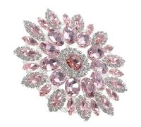 TOYANDONA Toppa da Stirare Strass Rosa e Base Argentata, Applicazione Decorativa per Abbigliamento Fai da Te, Spilla Toppe Decorative per Vestiti, Adatta per Riparazioni e Decorazioni