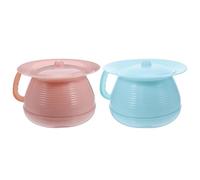 TOYANDONA Vaso da Notte Portatile con Coperchio Ermetico e Manico Set da 2 Pezzi Blu e Rosa Orinatoio da Viaggio Leggero per Anziani e Pazienti Toilette Portatile per Uso Domestico e