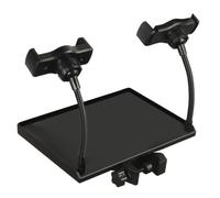 TOYANDONA Vassoio Audio per Microfono con Morsetto, Supporto Compatto 20x14 Cm per Scheda Audio e Accessori, Mensola Multifunzione per Microfoni con Bordo Rialzato, per Studi