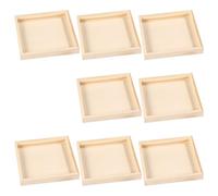 TOYANDONA Vassoio in Legno Montessori per Puzzle 3D Set da 8 Pezzi Organizer per Pezzi di Puzzle Bordi Lisci Impilabile e Sicuro per per Giochi Educativi e Artigianato Creativo