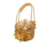 TOYANDONA Vassoio per Dolcetti Mediorientale con Coperchio, Contenitore Snack Eid Mubarak in Plastica e Metallo, Ciotola Decorativa per Ramadan e Arredamento Islamico da Tavolo