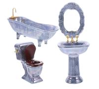 TOYANDONA Wc Lavabo e Specchio Realistici Accessori Miniaturizzati per Decorazioni e