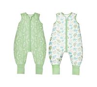 ToyaTec Sacco Nanna per Neonati con Gambe, Confezione da 2 Pezzi, in Morbidissimo Rayon Ricavato dal Bambù, Senza Maniche, 1.0 Tog, per Bambini e Bambine, Verde, XL