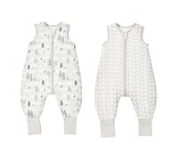 ToyaTec Sacco Nanna per Neonati con Gambe, Confezione da 2 Pezzi, in Morbidissimo Rayon Ricavato dal Bambù, 1.0 Tog, Grigio, Taglia L