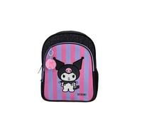 TOYBAGS Zaino scuola Kuromi - Doppio scomparto - con accessorio POM-POM adattabile al carrello - vano porta tavolette, schienale imbottito - 44 x 30 x 20 cm