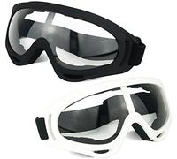 Toyer Confezione da 2 occhiali protettivi/occhiali di sicurezza/occhiali da moto con bandane, compatibili con Nerf Game Battle for Kids (nero + bianco)