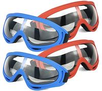 Toyer Confezione da 4 occhiali protettivi/occhiali di sicurezza/occhiali da moto con bandane, compatibili con Nerf Game Battle for Kids (rosso + blu)