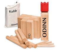 Toyfel Odinn Gioco di Scacchi Vichingo - Gioco Svedesi Kubb XXL in Legno di Faggio Premium Certificato - Per Adulti e Bambini, In Casa o All'aperto