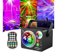 ToyGem Sfera da discoteca 4 in 1 controllata dalla musica da discoteca con telecomando, LED discoteca luci da discoteca per feste, bar, matrimoni, Halloween, Natale, compleanni