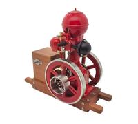 ToyGhillied Kit di modellino motore in metallo che funziona, cilindro singolo raffreddato ad acqua in miniatura a 4 tempi HM motore a gas con supporto in legno, decorazione industriale vintage per