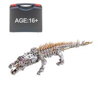ToyGhillied Set di 1500 puzzle in metallo con motivo a coccodrillo 3D, per adulti da collezione con attrezzi (bronzo)