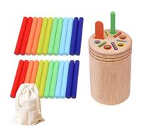 Toyhood Montessori, giocattolo in legno, forma e colore 2 in 1, per bambini, capacità motorie, sensoriale, forma colorata, per 1 2 3 anni, ragazzi e ragazze (Multi-A)
