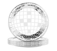 Toyhood Stoviglie per Festa in Discoteca - 25 Pezzi Argento Piatti da 9 Pollici - Forniture per Compleanni, Matrimoni