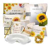 TOYIYAR Get Well Soon regali, regali di compleanno per donne, regali di girasole, inviandoti sole, scatola regalo di relax unica con coperta di flanella di lusso per la migliore amica, regali pensando